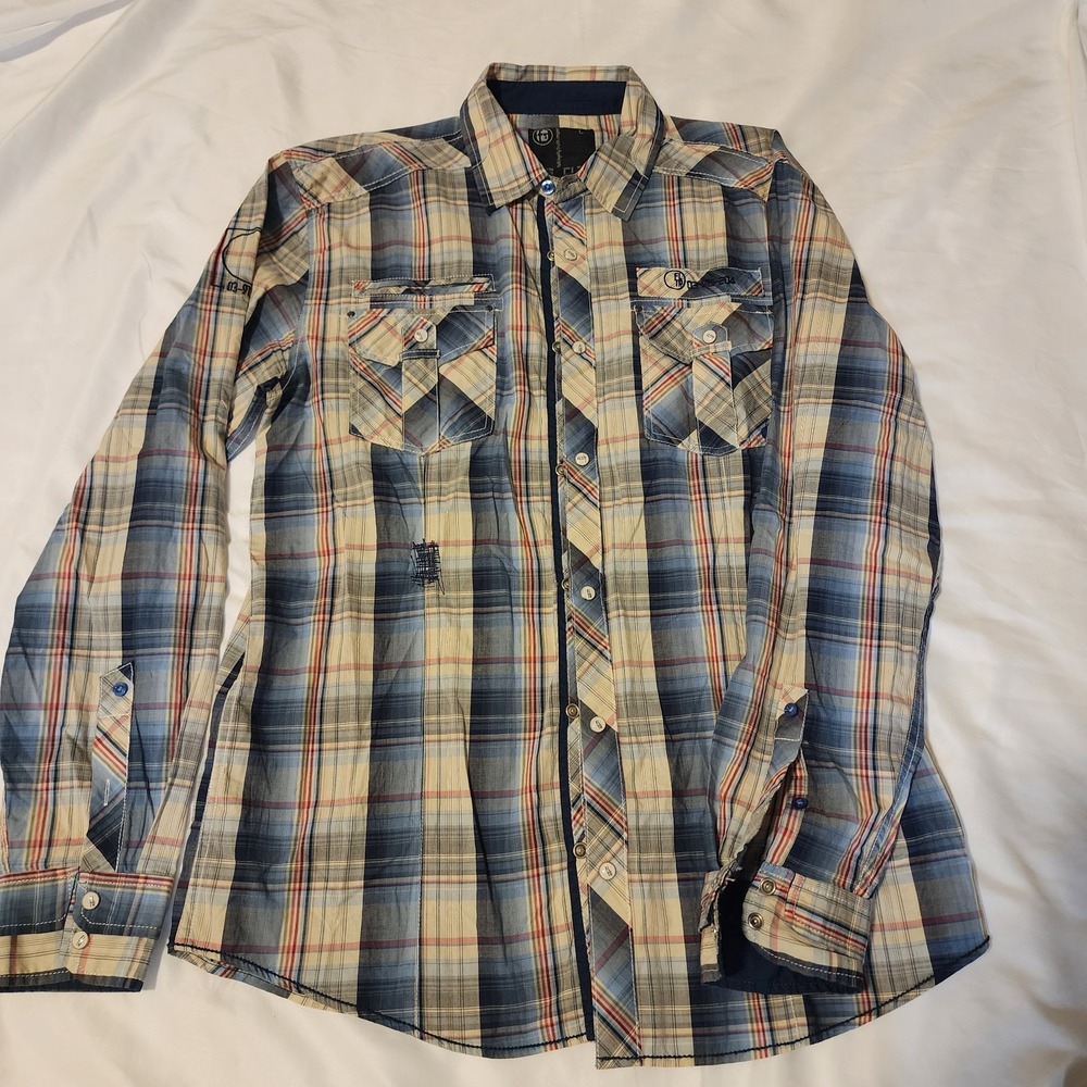 FLTR Faith Loyalty Truth Respect Long Sleeve Plaid Snap & Button‎ Down L